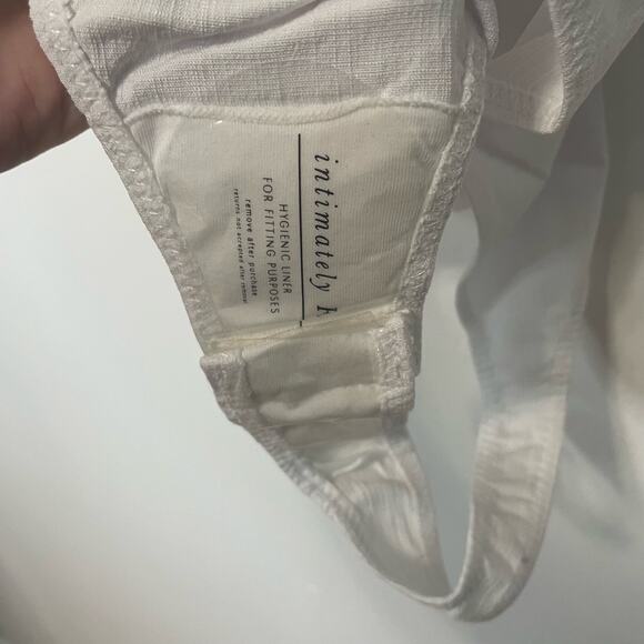 Free People Pippa V Wire Bodysuit XS Ivory Textured Sleeveless Thong Wide Strap - Picture 5 of 6